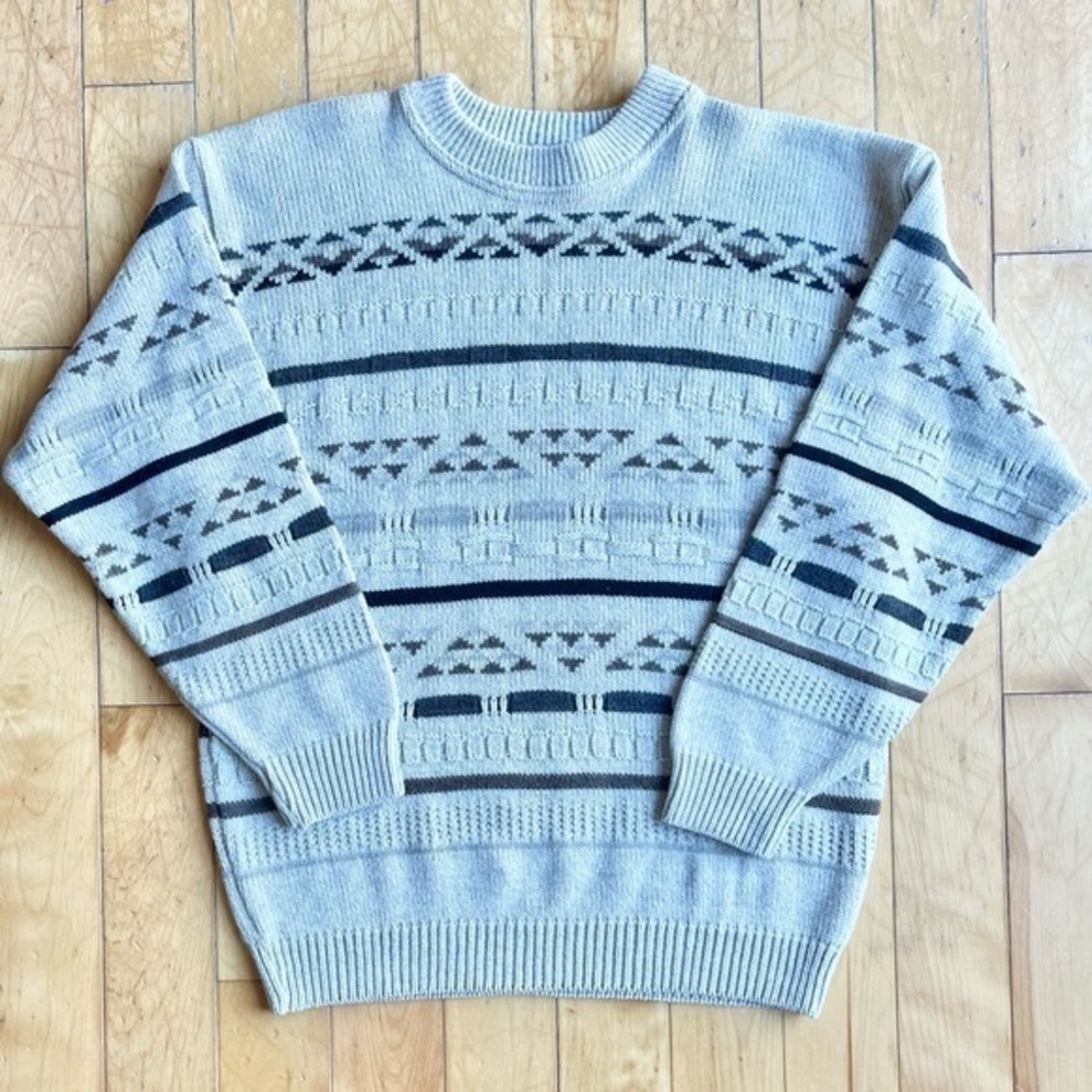 Tip Top Tailor Oversized Vintage Retro Nordic Sweater Crewneck Size Small Medium